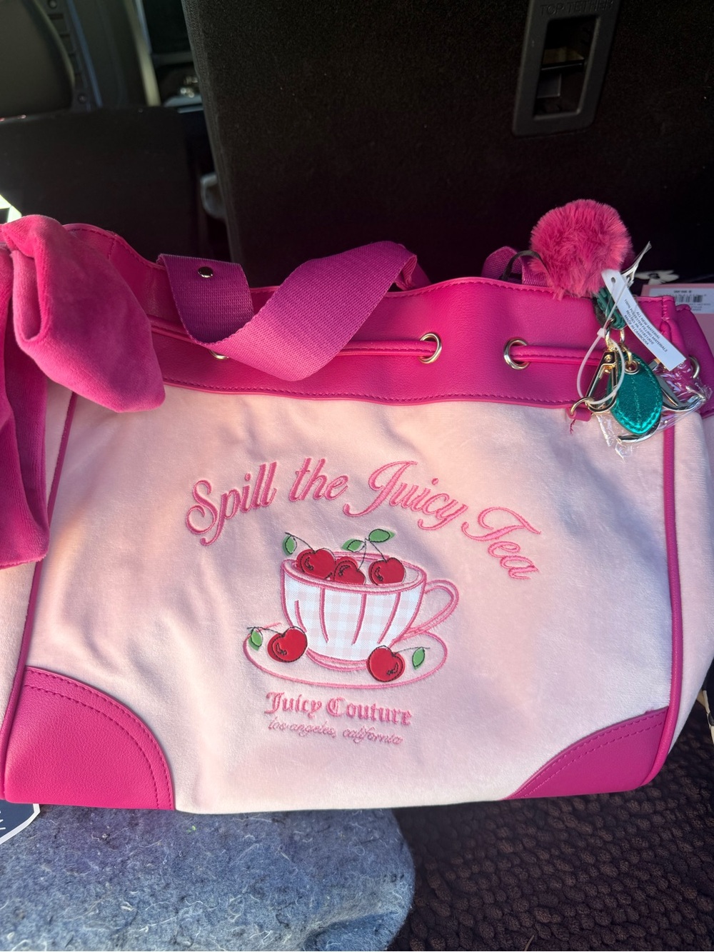 Juicy Couture Pink & Hot Pink 'Spill the Juicy Tea' Tote